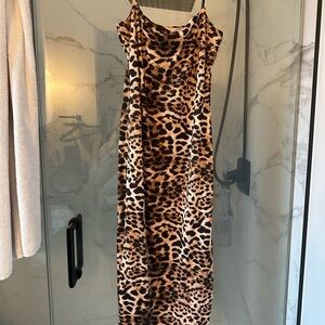 Naked Wardrobe Leopard Print Midi Dress